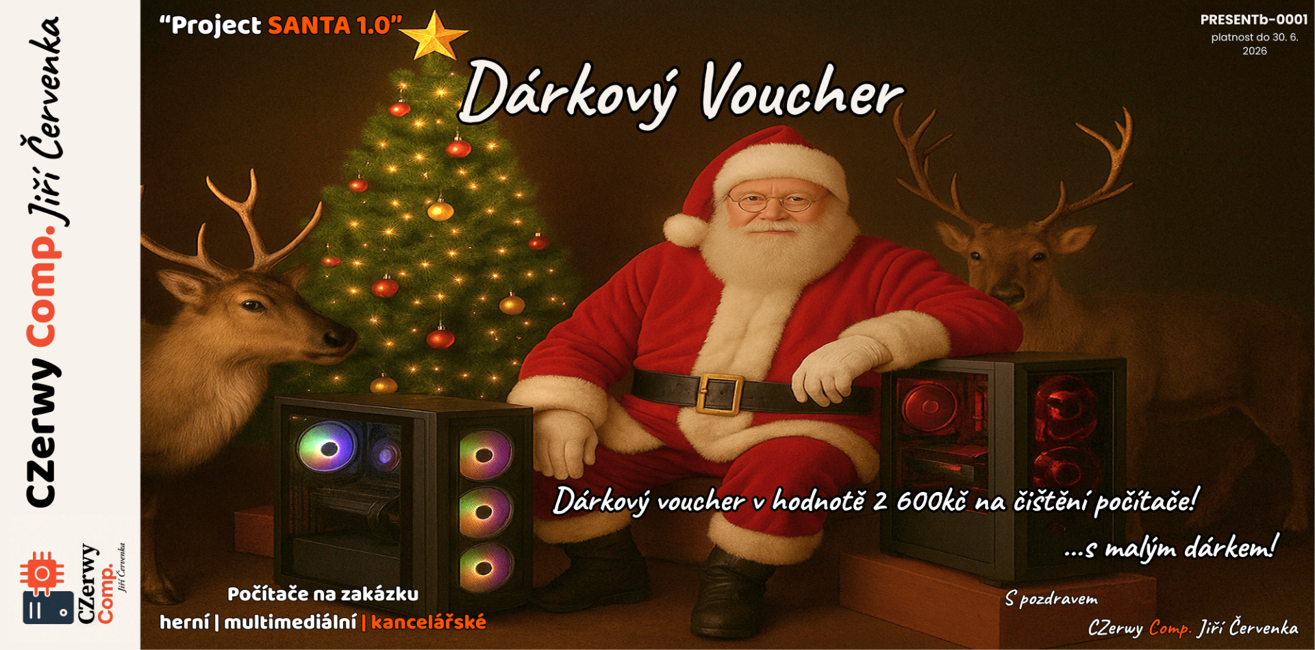 Voucher na čištění počítače v hodnotě 2 600kč. *platba při objednání